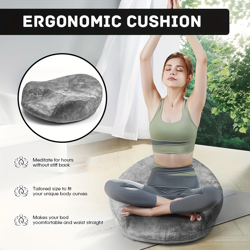 Meditation Cushion Zafu - Memory Foam Meditation Cushion with Ergonomic