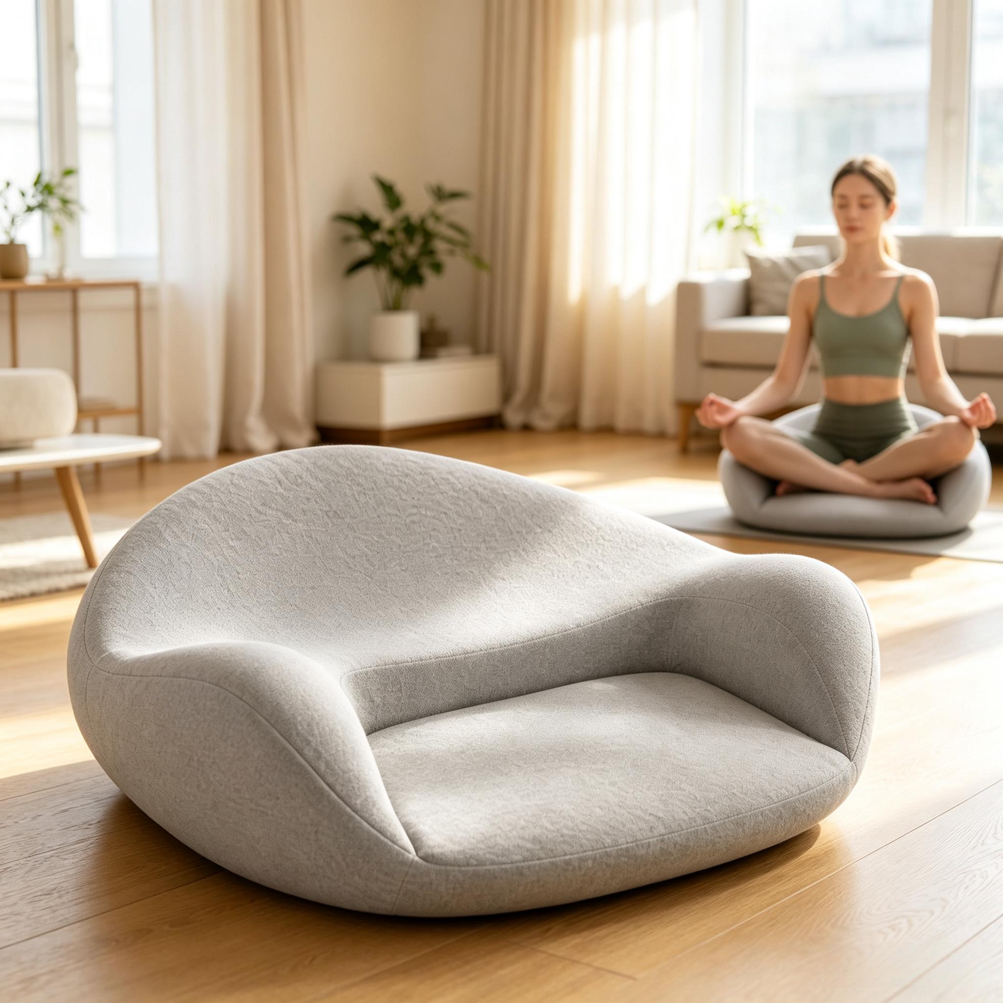 Meditation Cushion Zafu - Memory Foam Meditation Cushion with Ergonomic
