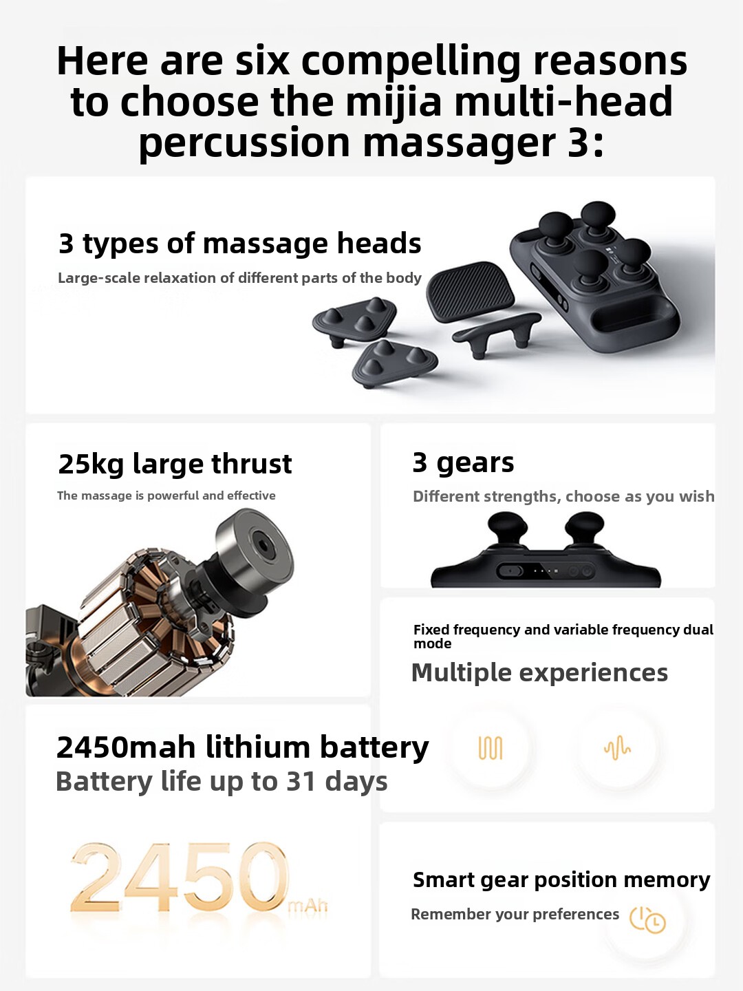 Mijia Multi‑Head Massage Gun 3 - Health Wellness And Fitness ulasan dan harga