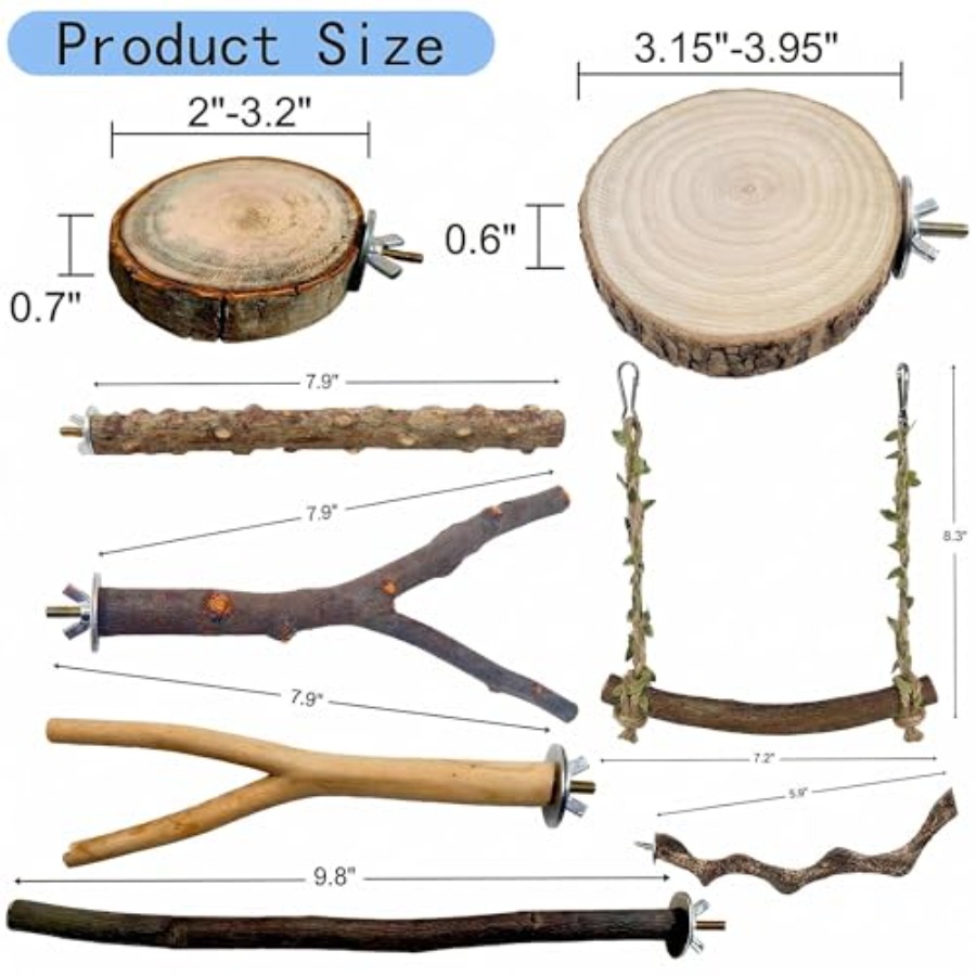 8PCS natural wood bird perches - Health & Wellness Kuala Lumpur ulasan dan harga